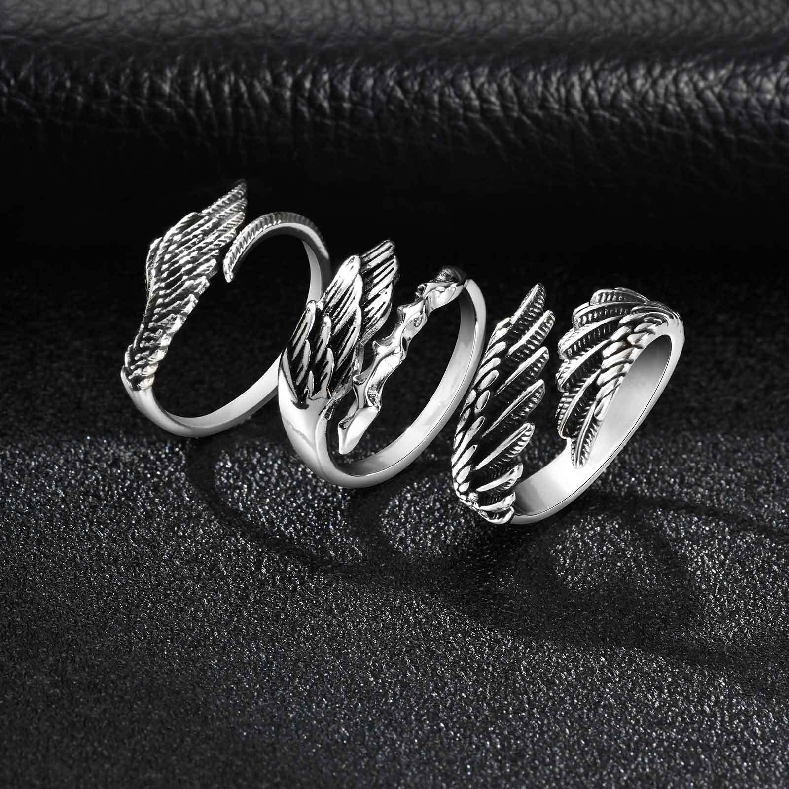 Chrome Hearts Ring - 남성용 레트로 날개 반지, 고딕 악마