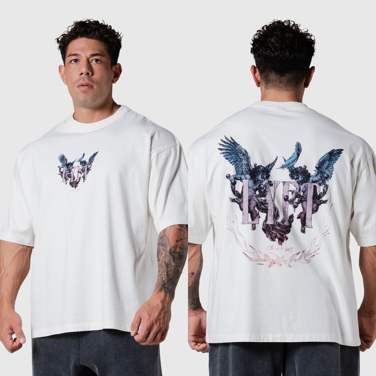 Streetwear Brand Vintage - 엔젤 그래픽 빈티지 빅 LYFT GYM