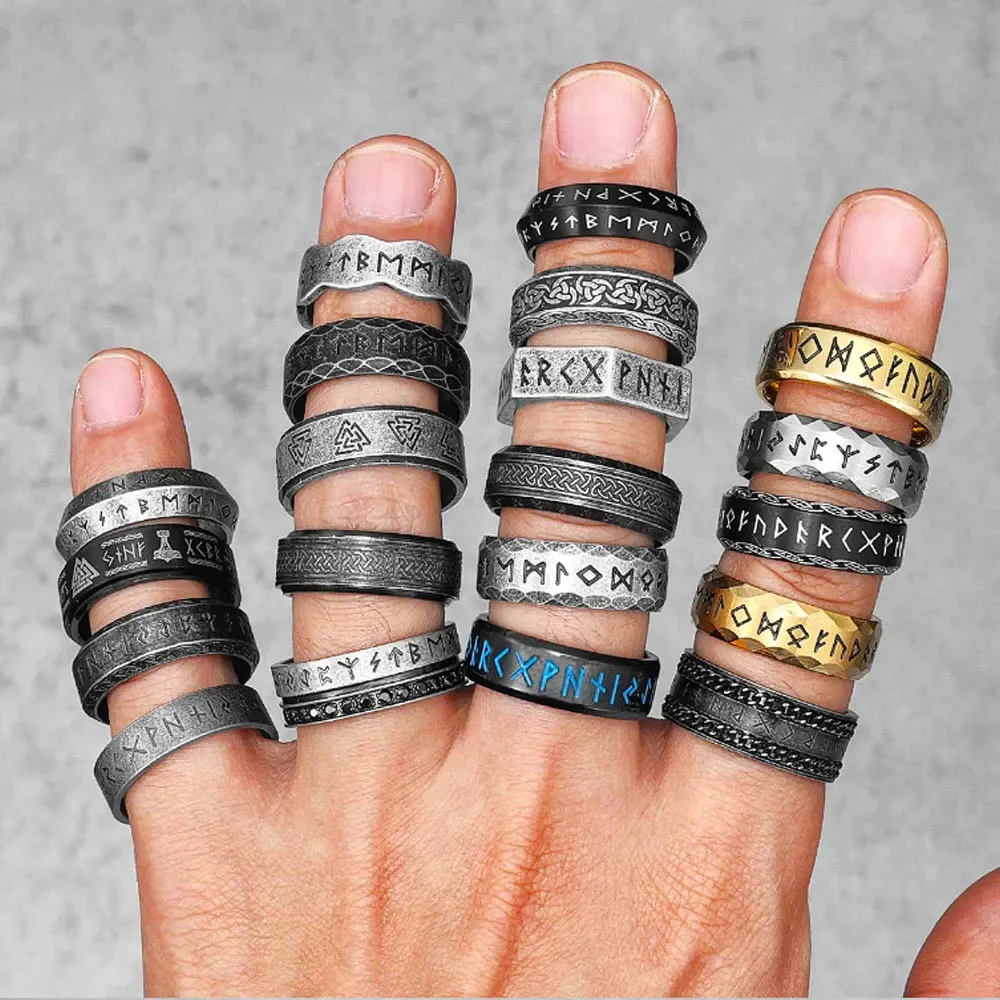 Chrome Hearts Ring - 남성 여성을위한 멀티 스타일 북유럽 바이킹