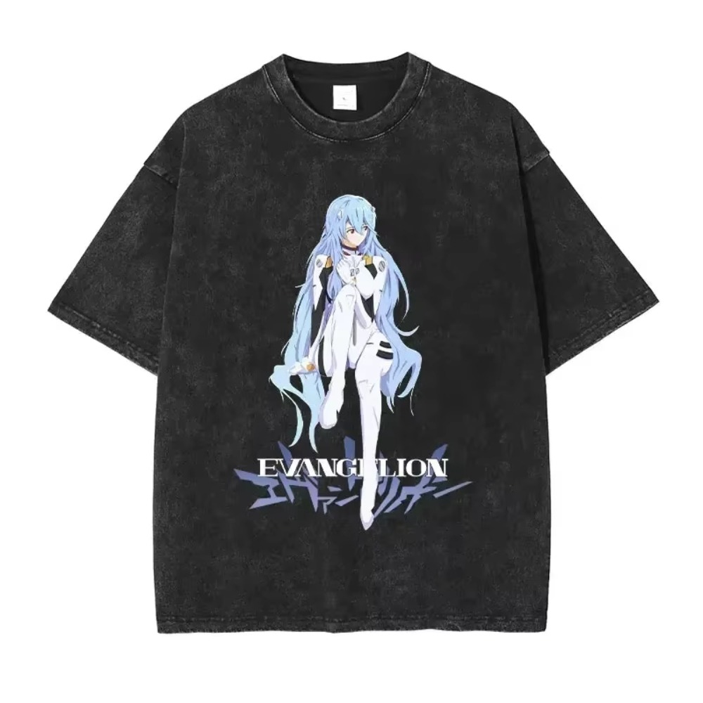 Streetwear Brand Vintage - 오버사이즈 남성 티셔츠 의류 EVA 애니메이션