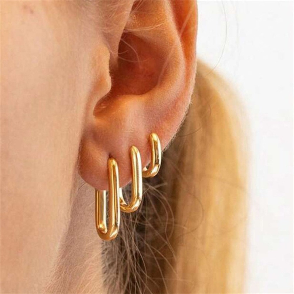 Streetwear Brand Accessories - 여성을위한 3pcs 말장난 스타일 기하학 타원형