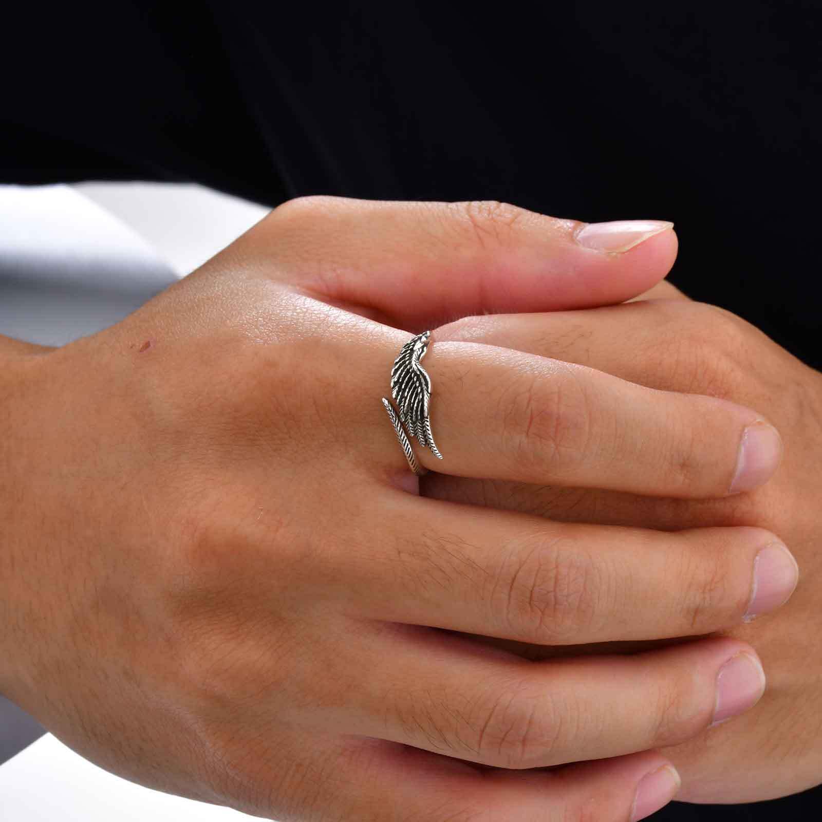 남성용 레트로 날개 반지, 고딕 악마 날개 조절 가능한 - Chrome Hearts Ring 리뷰 및 가격