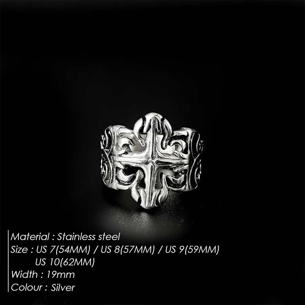 빈티지 플뢰르 드 리스 스테인리스 스틸 링 펑크 고딕  - Chrome Hearts Ring 리뷰 및 가격