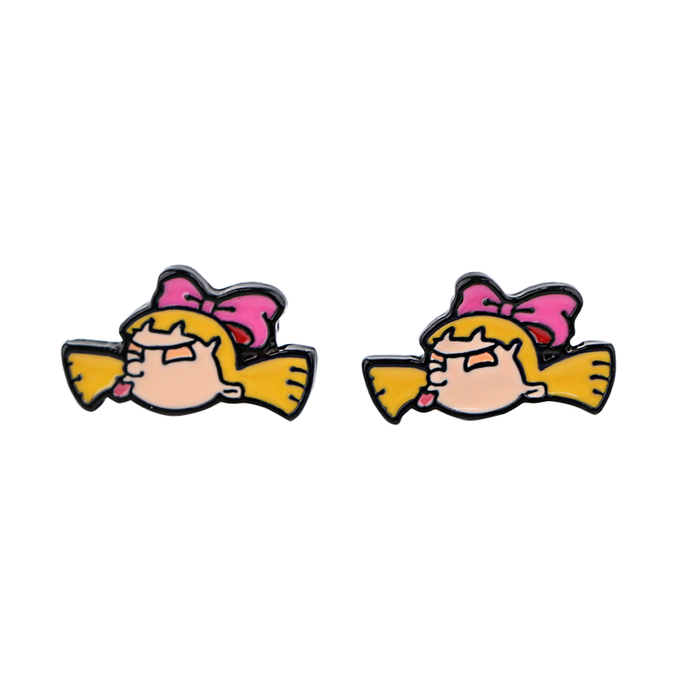 DZ2320 애니메이션 아이콘 한국 스터드 귀걸이 여성 - Streetwear Brand Accessories 리뷰 및 가격