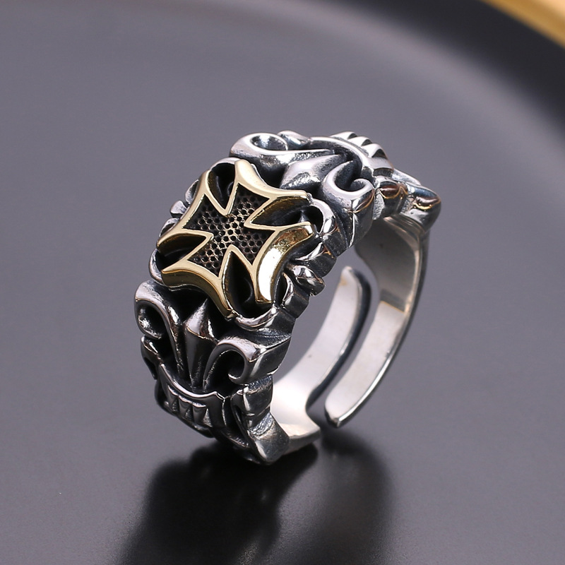 빈티지 크로스 남자 반지 남자 오픈 라이브 성격 패션  - Chrome Hearts Ring 리뷰 및 가격