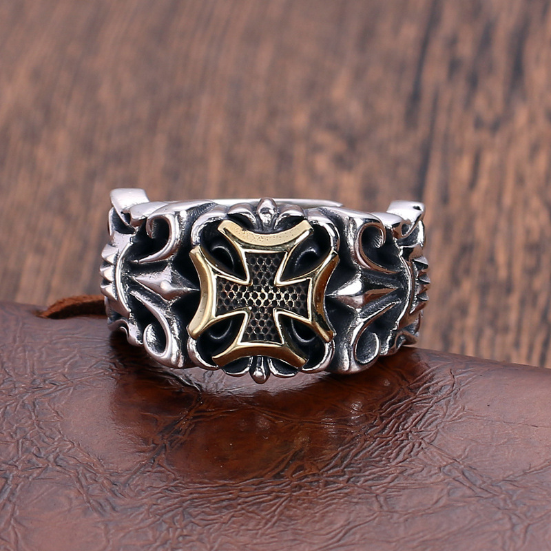 빈티지 크로스 남자 반지 남자 오픈 라이브 성격 패션  - Chrome Hearts Ring 리뷰 및 가격