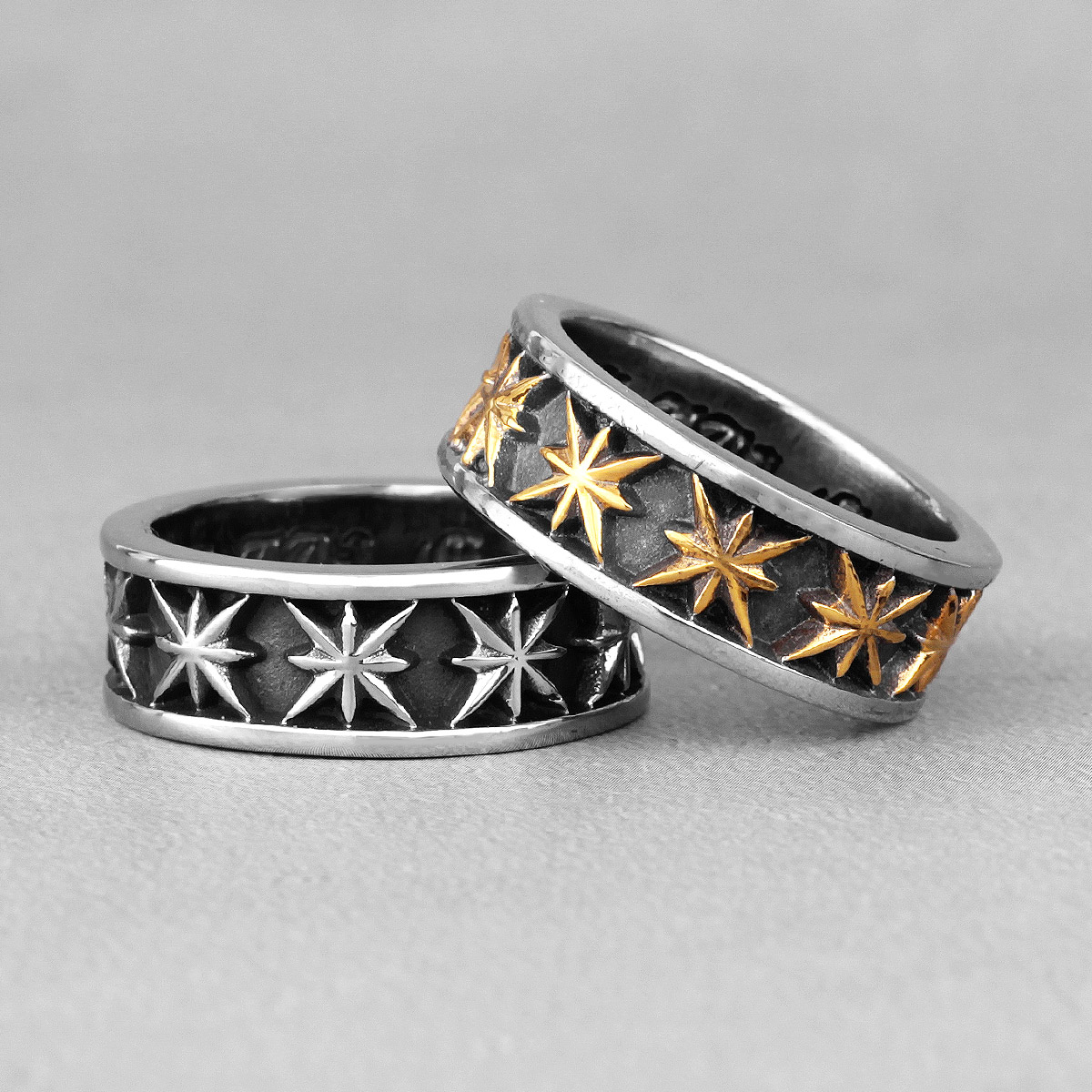 아니스 스타 메이플 리프 레트로 스테인레스 스틸 남성  - Chrome Hearts Ring 리뷰 및 가격