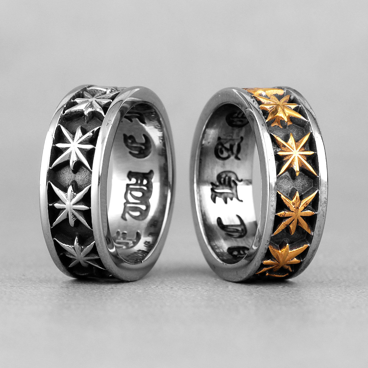 아니스 스타 메이플 리프 레트로 스테인레스 스틸 남성  - Chrome Hearts Ring 리뷰 및 가격