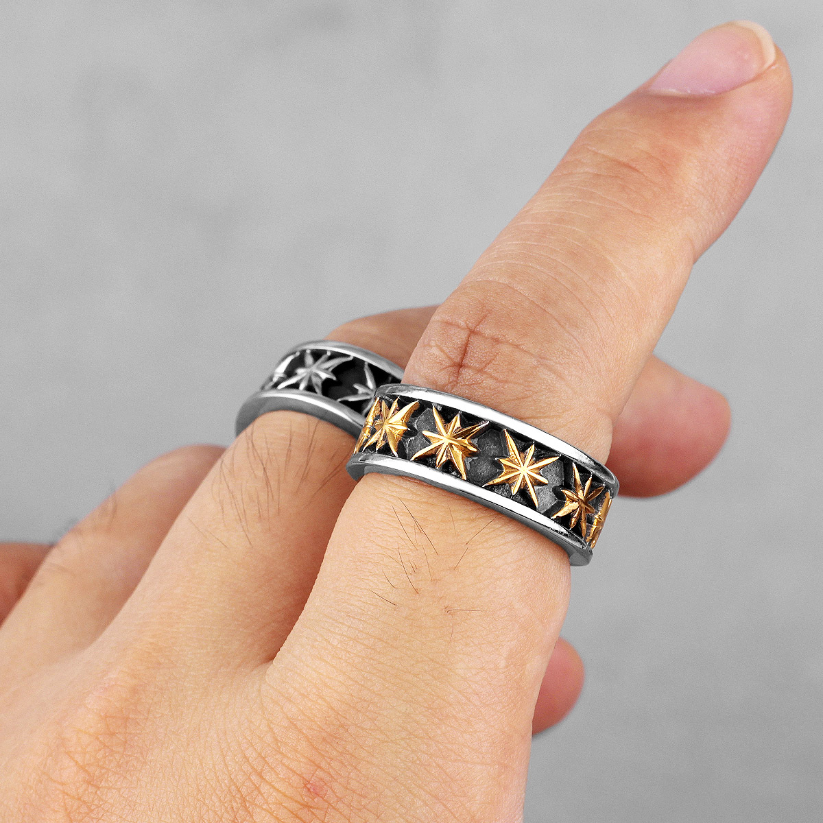 아니스 스타 메이플 리프 레트로 스테인레스 스틸 남성  - Chrome Hearts Ring 리뷰 및 가격