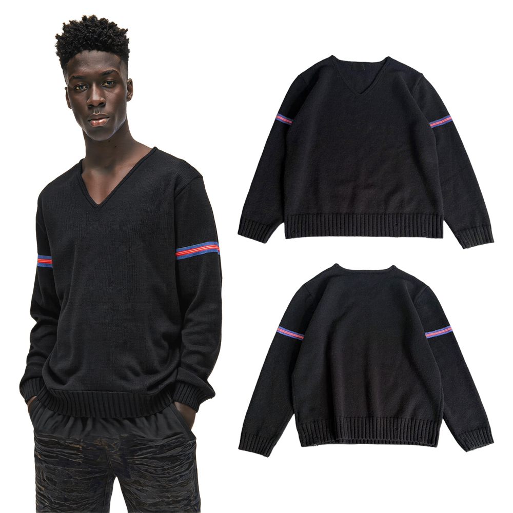 가을 분위기의 빈티지 스트리트웨어, V넥 니트 스웨터, - Streetwear Brand Vintage 리뷰 및 가격