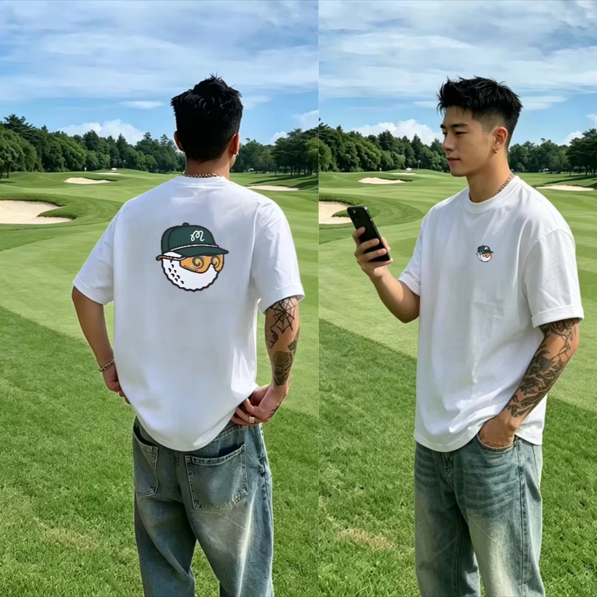 만화 골프 클래식 야외 캐주얼 트렌디 브랜드 그래픽 티 - Streetwear Brand Golf 리뷰 및 가격