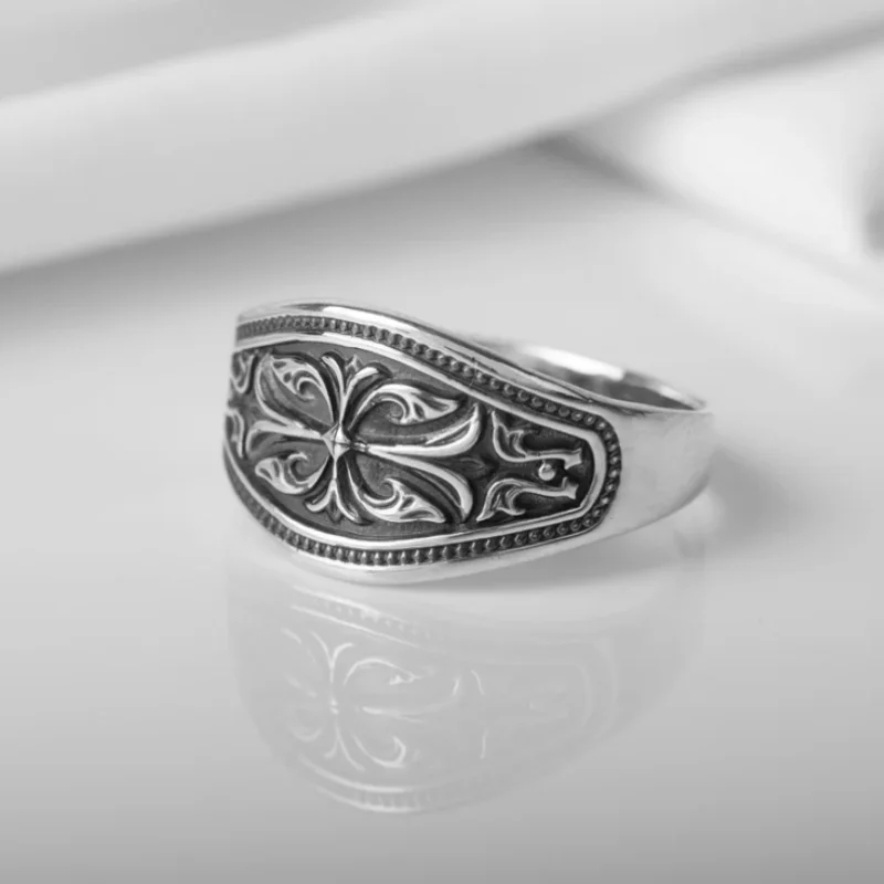 빈티지 펑크 웨이브 패턴 크로스 남성과 여성 반지 맞춤 - Chrome Hearts Ring 리뷰 및 가격