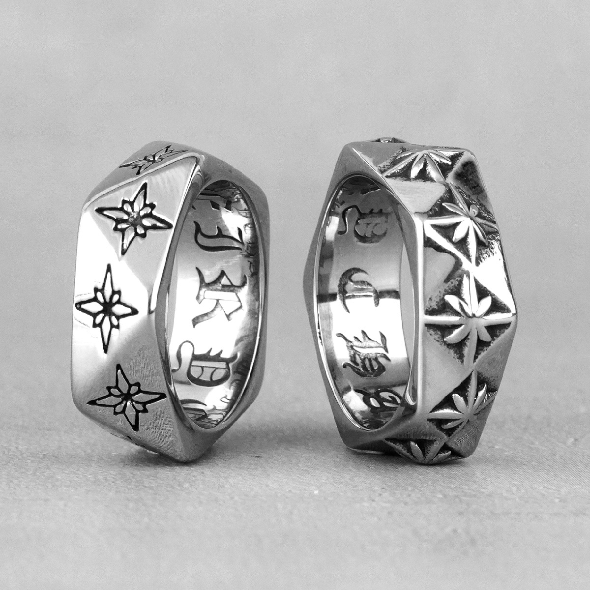 폴라리스 스타 다각형 꽃 스테인레스 스틸 망 반지 남성 - Chrome Hearts Ring 리뷰 및 가격