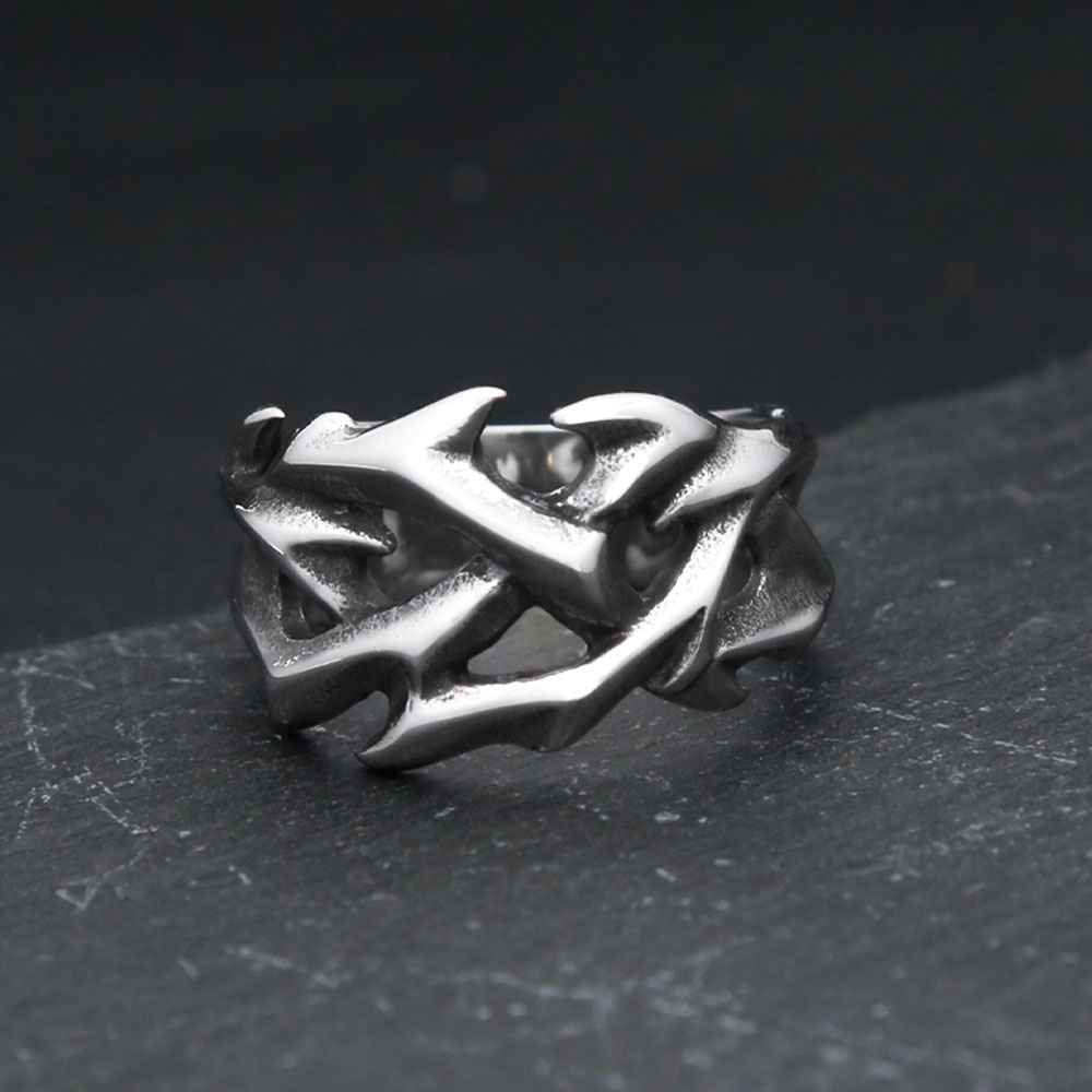 빈티지 할로우 아웃 디자인 스테인리스 스틸 가시 남자  - Chrome Hearts Ring 리뷰 및 가격