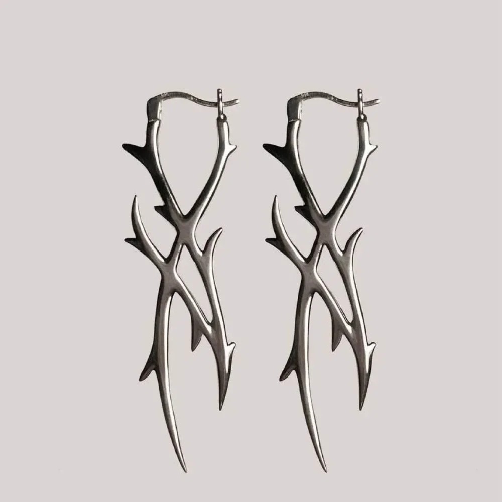 펑크 스타일 할로우 가시 기하학 불규칙 드롭 댕글 귀걸 - Streetwear Brand Accessories 리뷰 및 가격